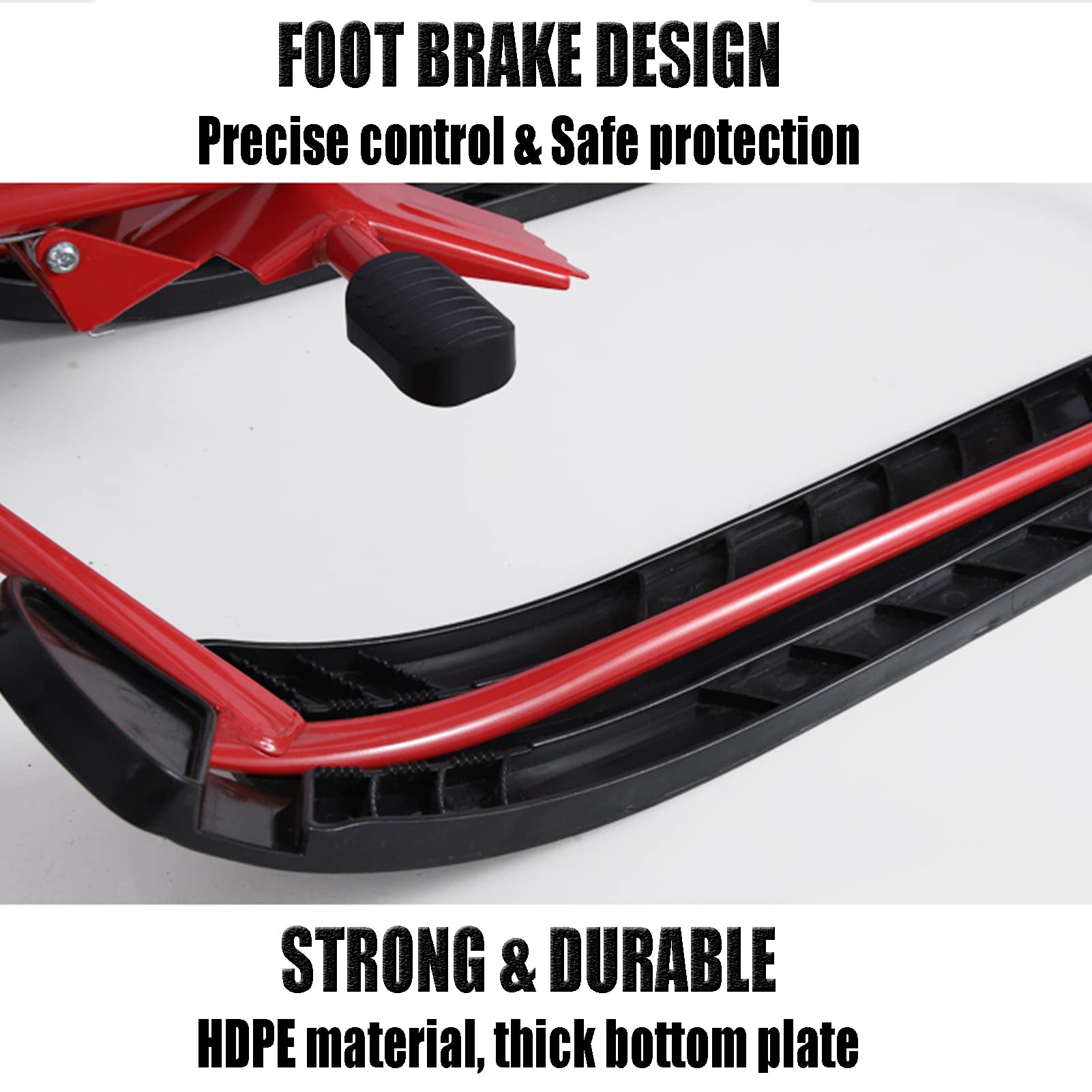 Snow Bobsled for Kids Adults - 2 Person Steerable Snow Sled for