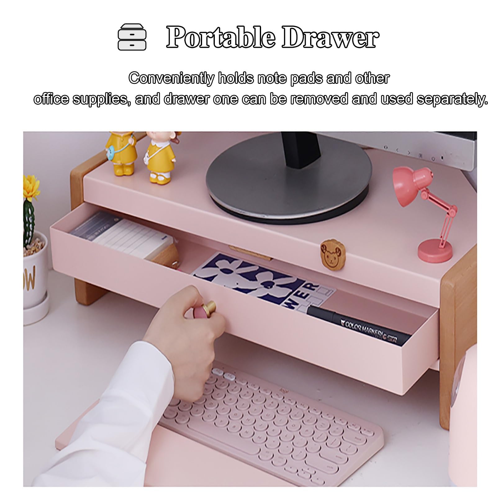 Amazon.co.jp: モニター台 卓上 ピンクのコーナースクリーンスタンド