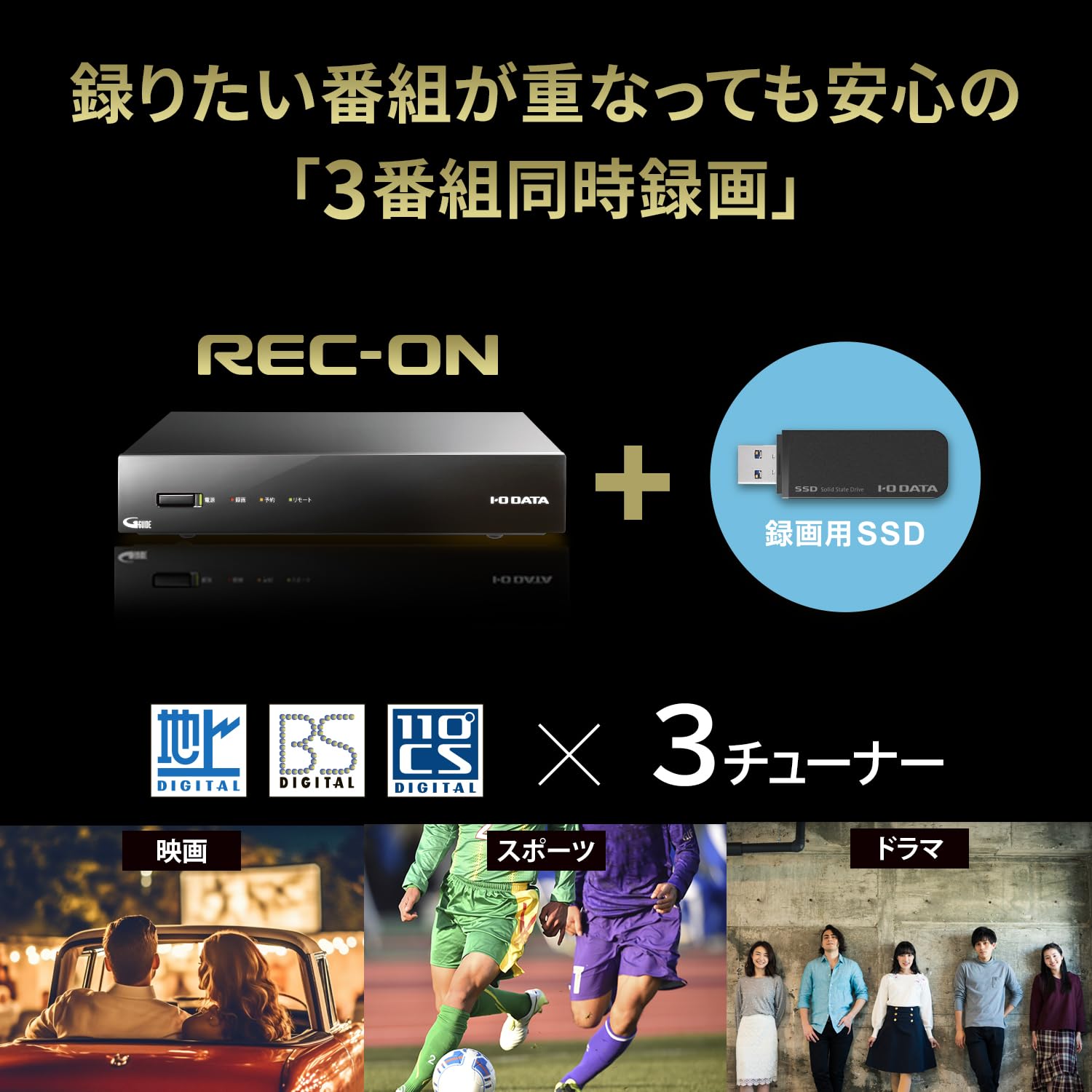 Amazon.co.jp: IODATA SSD レコーダー REC-ON 1TB テレビチューナー 3
