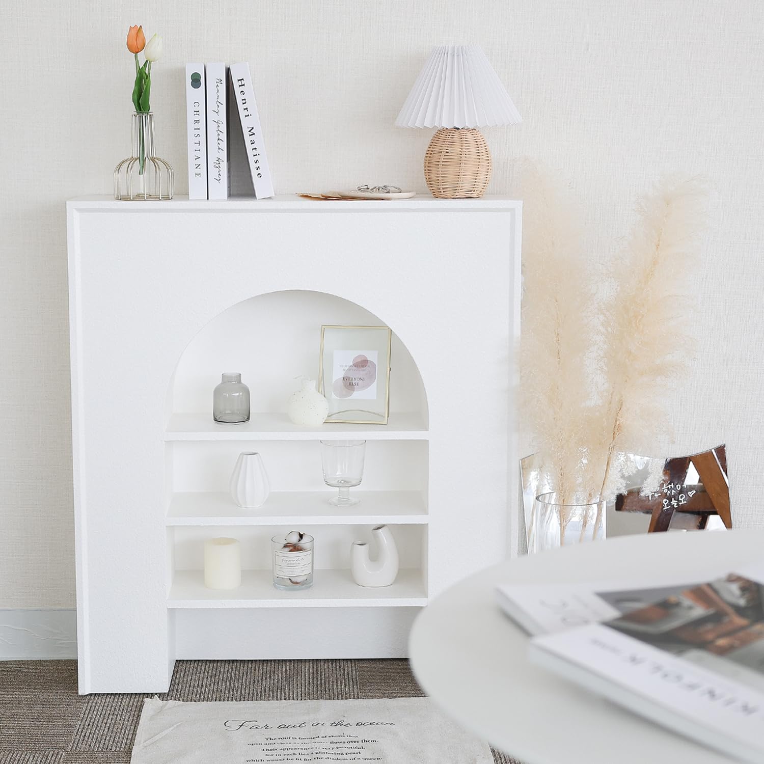 Amazon｜[MRG] 完成品 マントルピース 暖炉風 飾り棚 組み立て不要