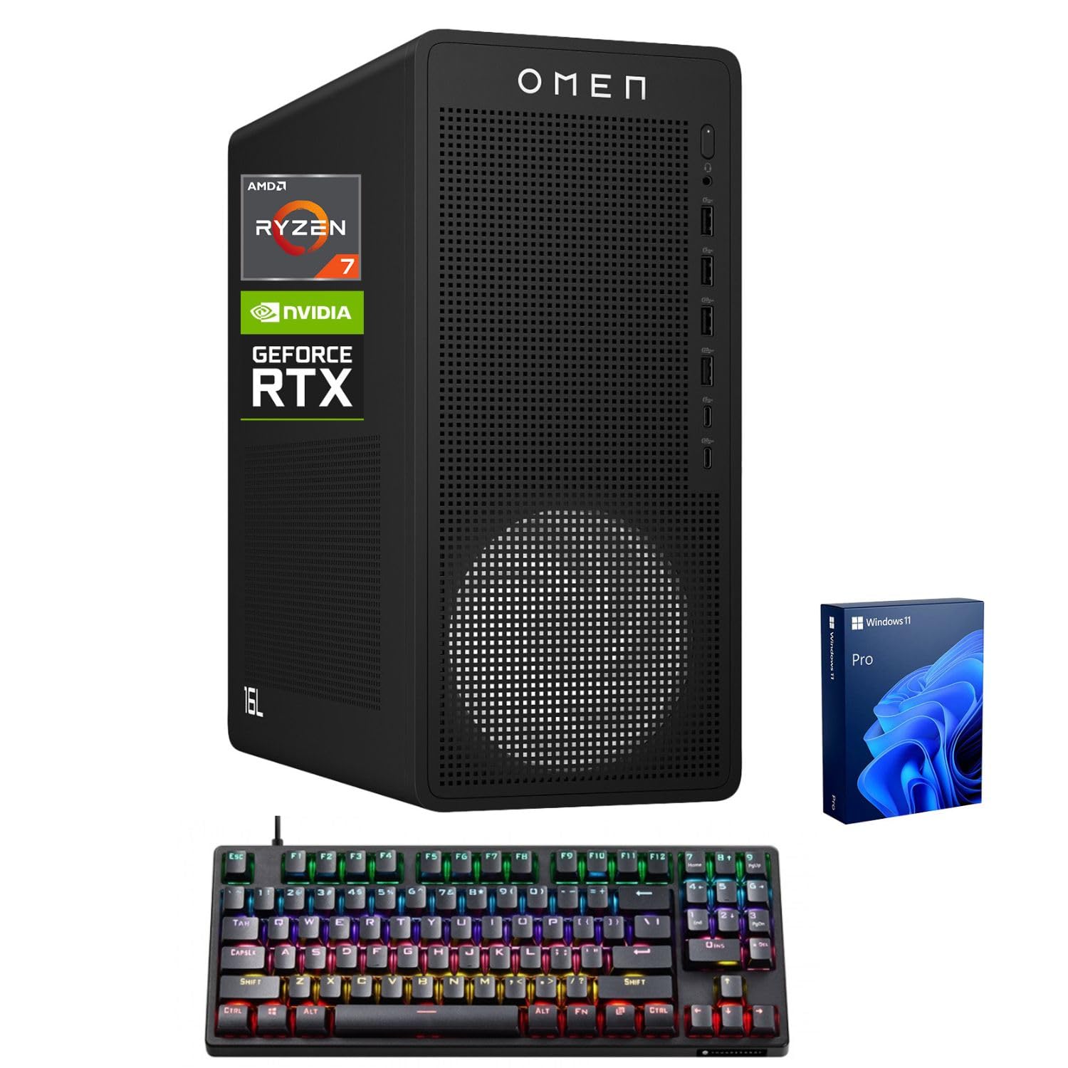 Amazon.com: HP OMEN 16L Gaming Desktop, AMD Ryzen 7 8700F (Beats