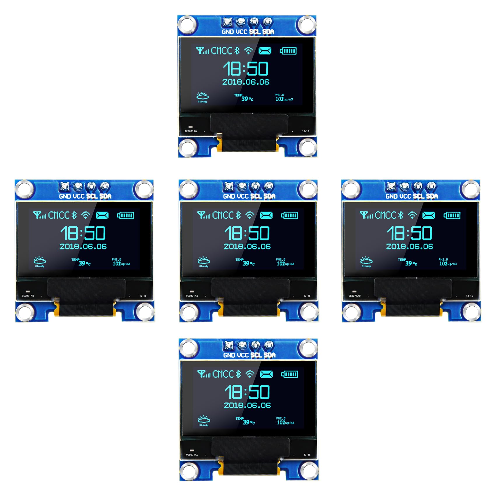 Amazon.com: 5 Pcs 0.96 Inch OLED I2C IIC Display Module, 128x64