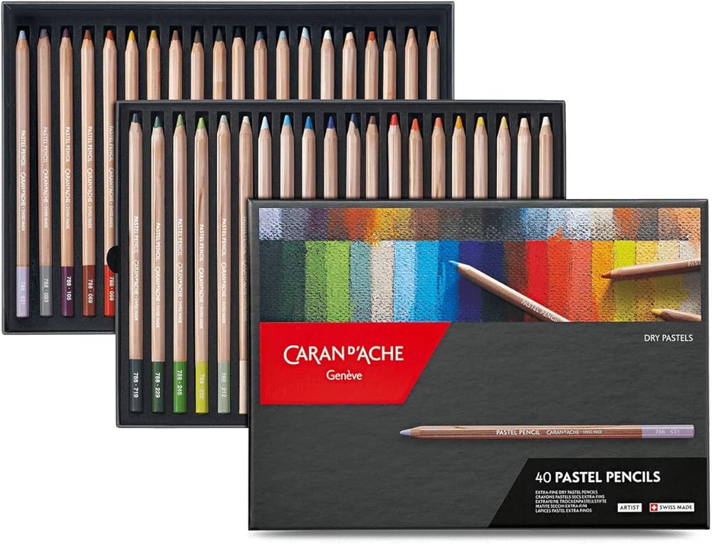 Amazon.co.jp: CARAN D'ACHE カランダッシュ パステルペンシル – 40色