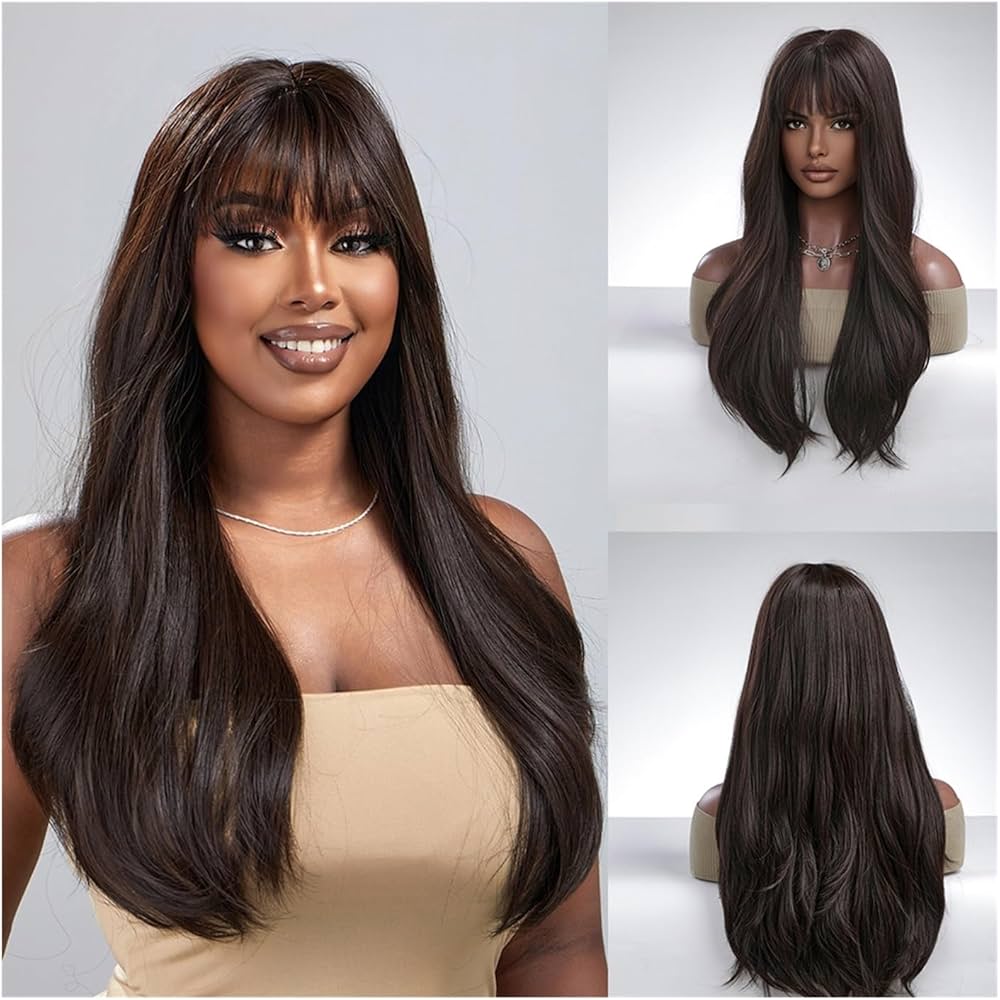 Amazon.com : wig Natural Hair Wigs Heat Resistant Fiber Brown