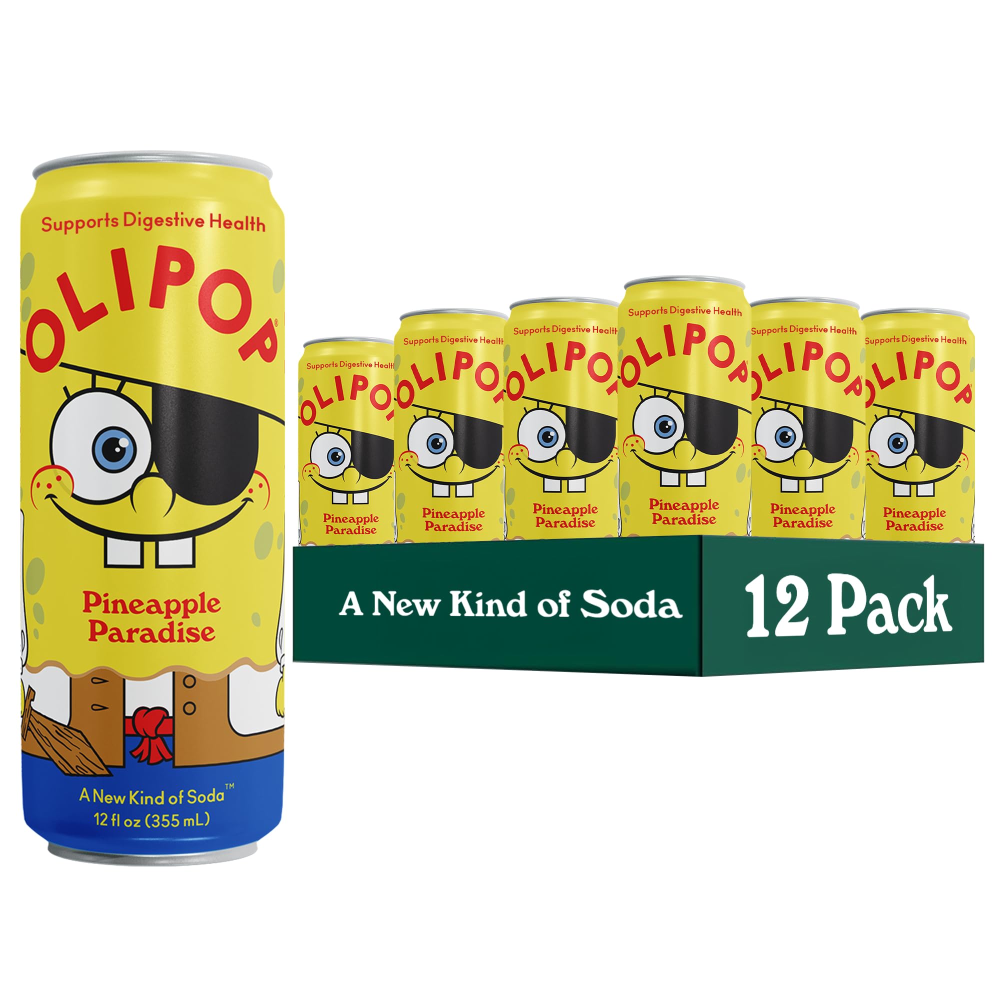 Amazon.com : OLIPOP Prebiotic Soda Pop, SpongeBob Pineapple