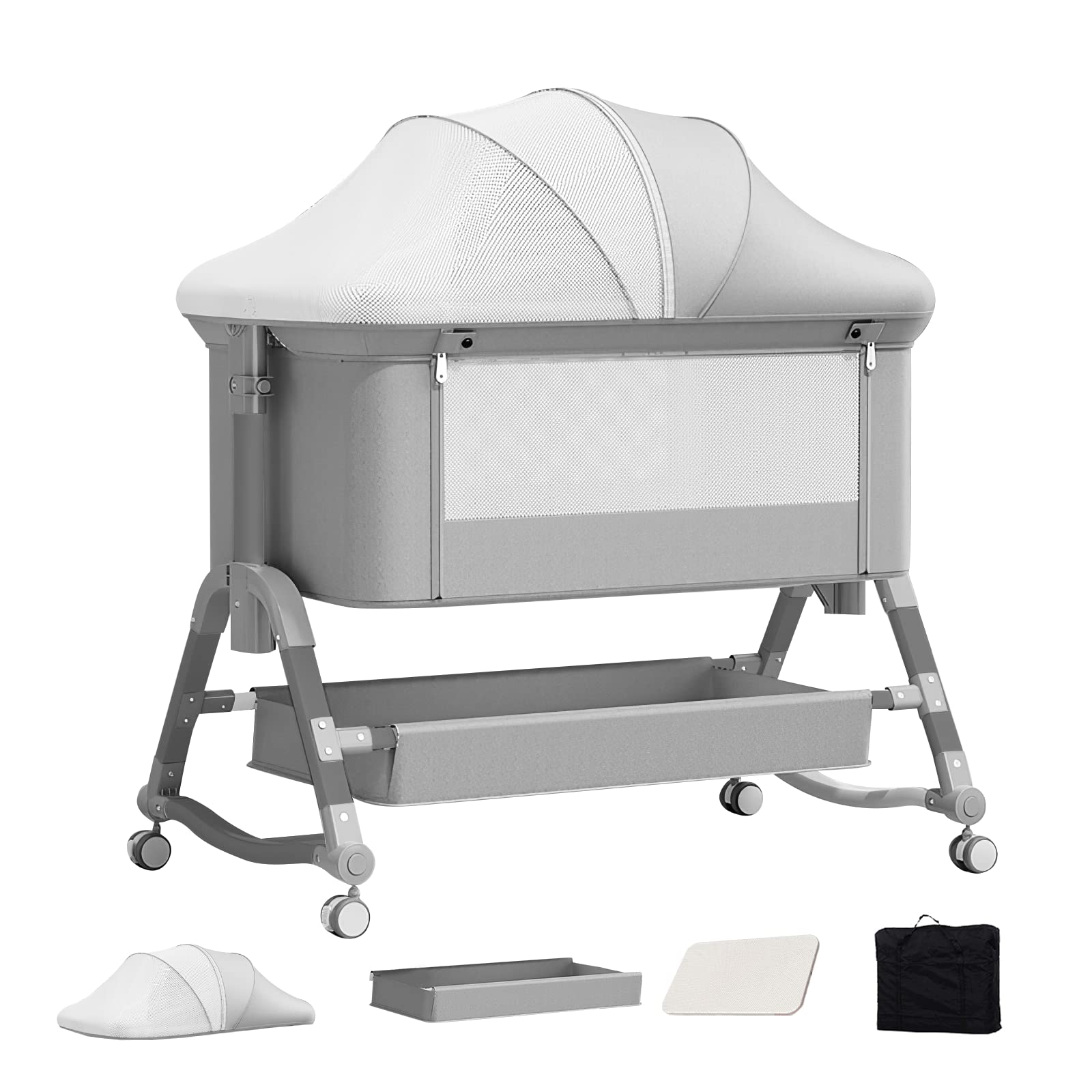 Amazon.co.jp: UBRAVOO ベビーベッド 添い寝ベッド 組み立て簡単 高さ