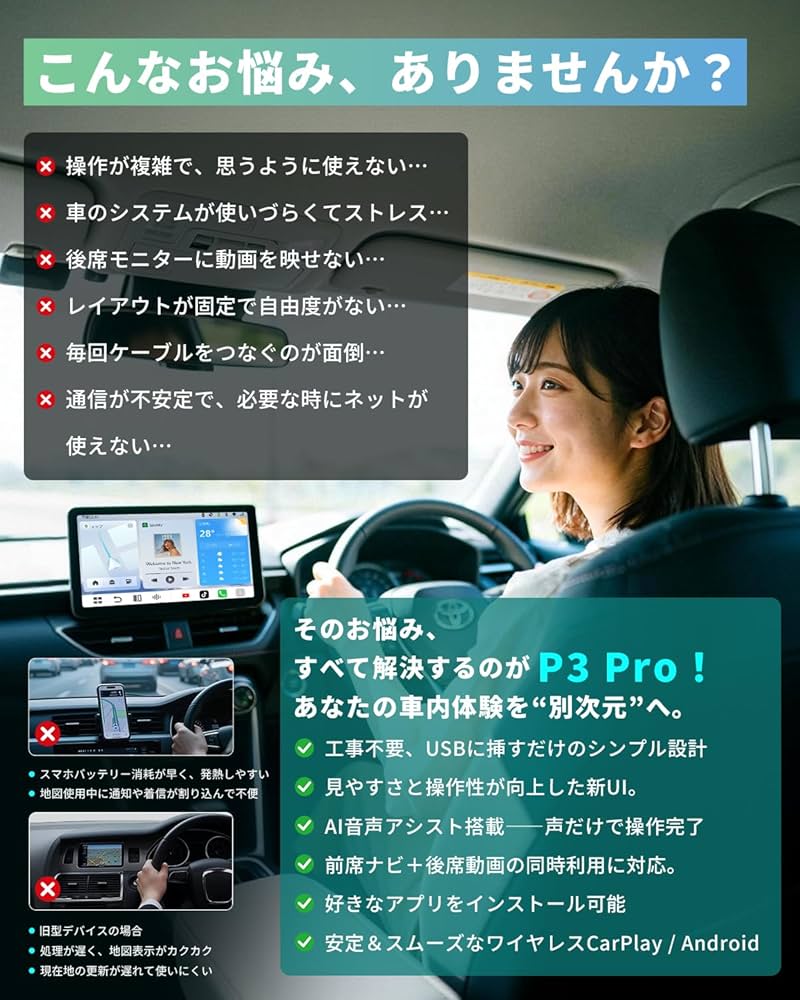 Amazon.co.jp: 【公式】Ottocast P3 Pro オットキャスト OttoAibox P3