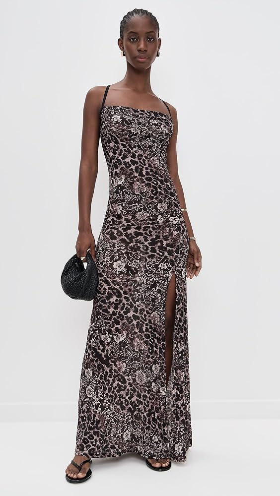 Free People Women's Concrete Jungle Maxi Slip Dress, Black Combo