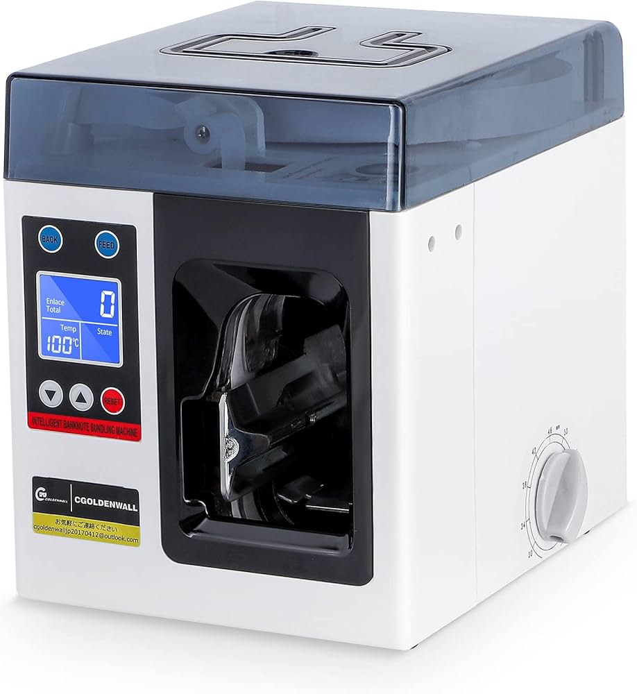 Amazon | CGOLDENWALL 知能マネー結束機 全自動紙幣札束機 1.5秒/束 幅