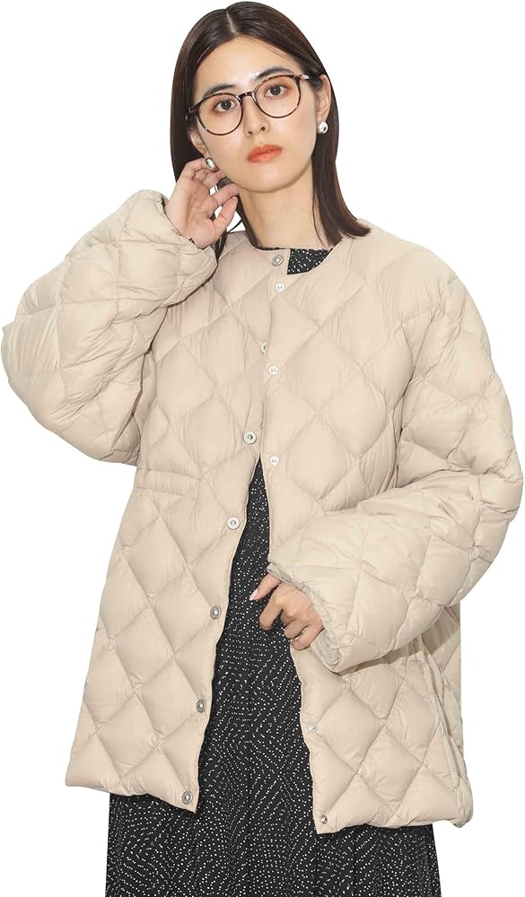 Amazon | [ナノ・ユニバース] 別注 ダウンマフラー付 クルーネック