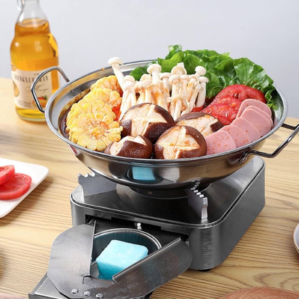 Amazon | 固形燃料コンロセット 鍋蒸し付 卓上のコンロ 鍋蒸しプレート