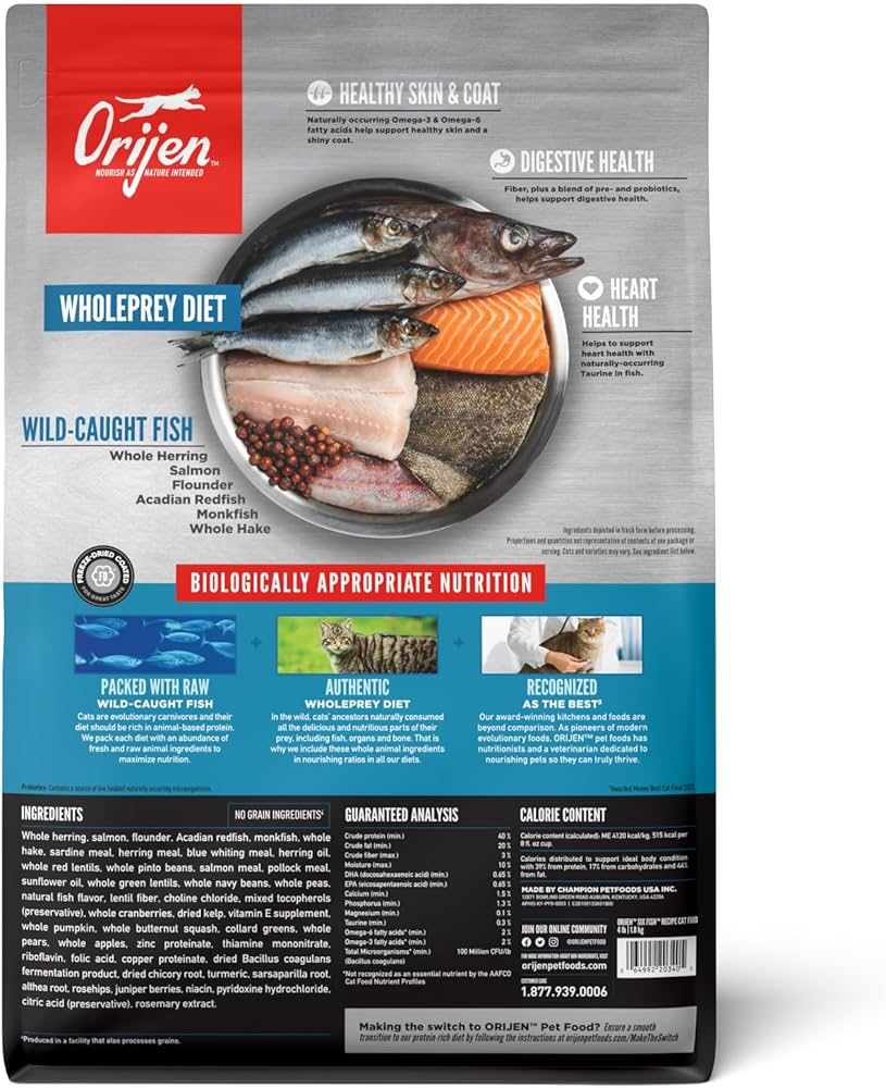 Amazon | Orijen(オリジン) キャットフード 6フィッシュキャット 1.8kg
