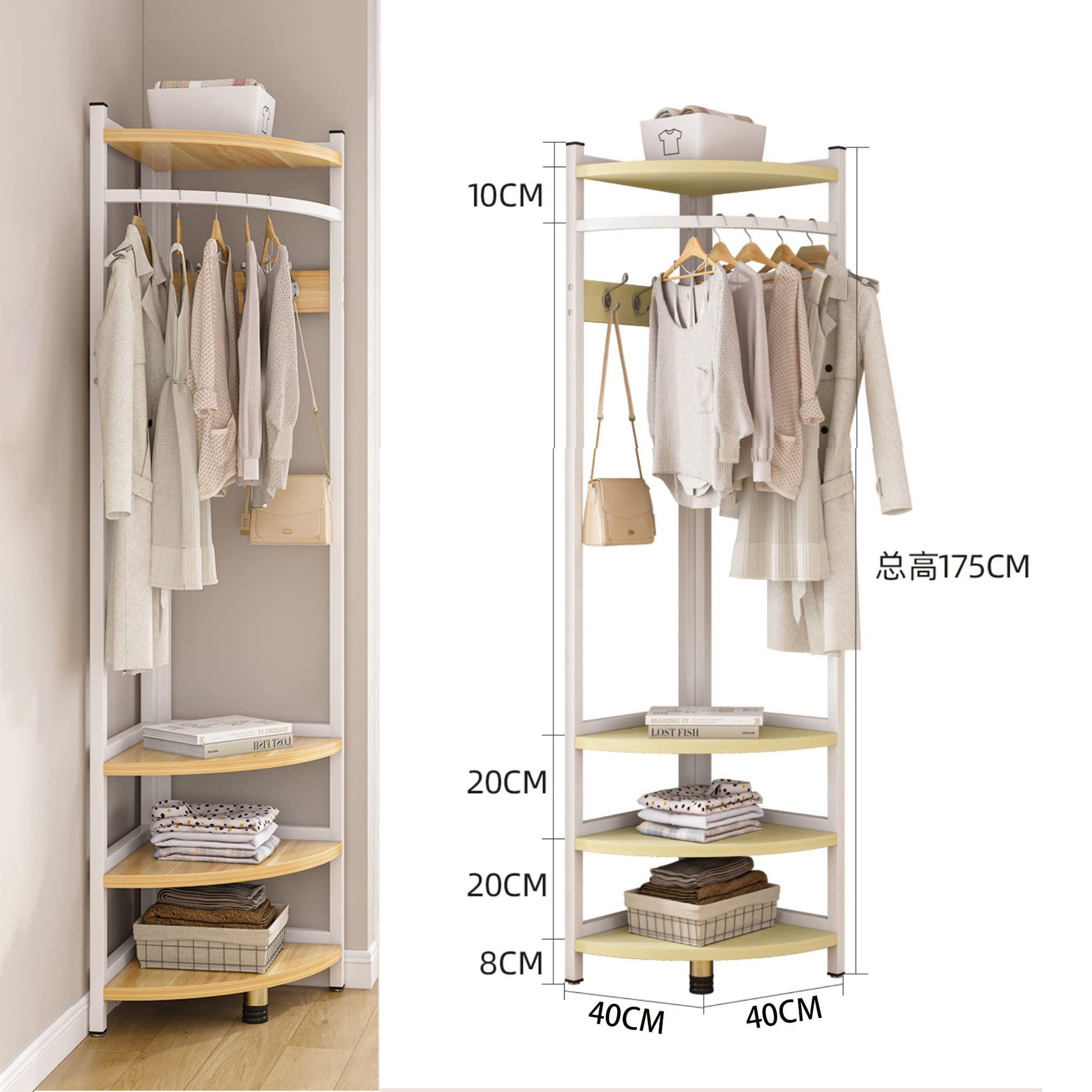 Amazon｜ハンガーラックコーナー ハンガー 床置き 省スペース 幅40cm