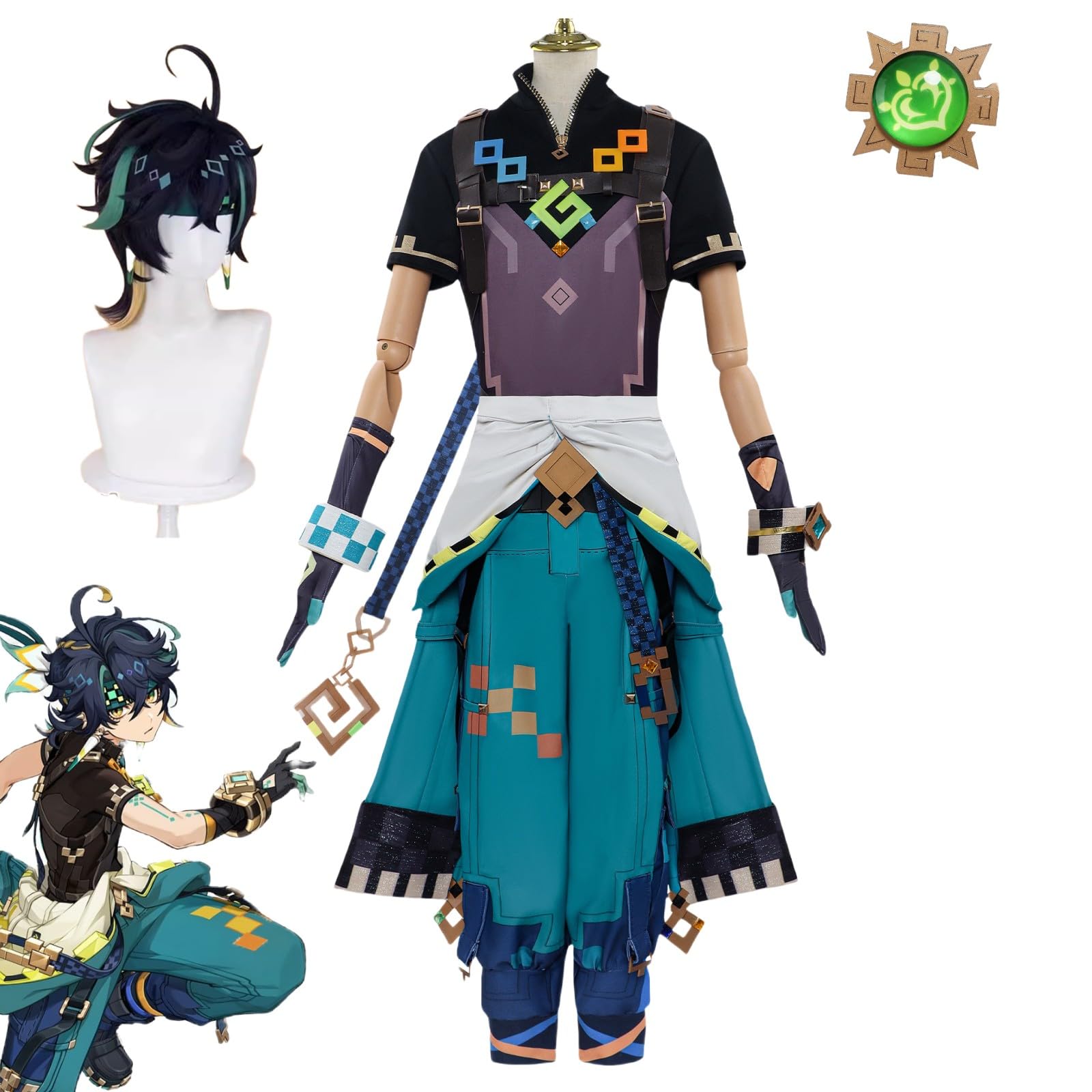 Amazon.co.jp: ウィッグ付き 原神 キィニチ コスプレ衣装 セット 髪