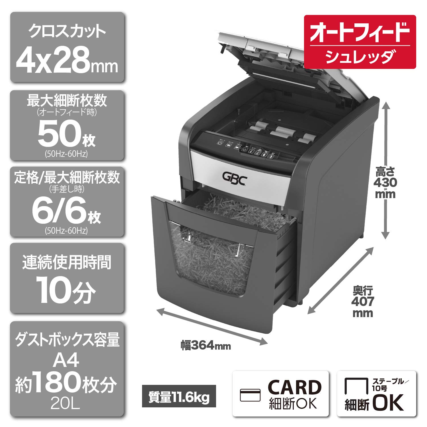 Amazon.co.jp: GBC シュレッダー 静音 オフィス用 業務用 家庭用 自動