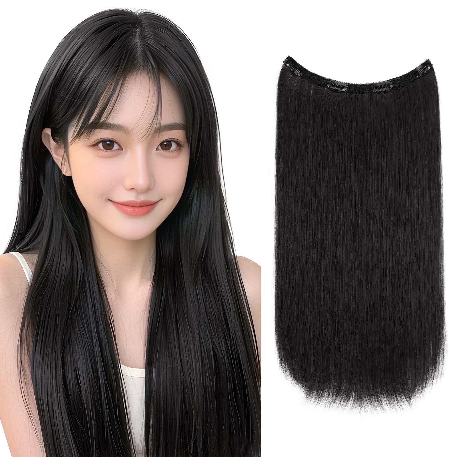 Amazon.co.jp: FESHFEN エクステ ワンタッチエクステ 50cm 襟足