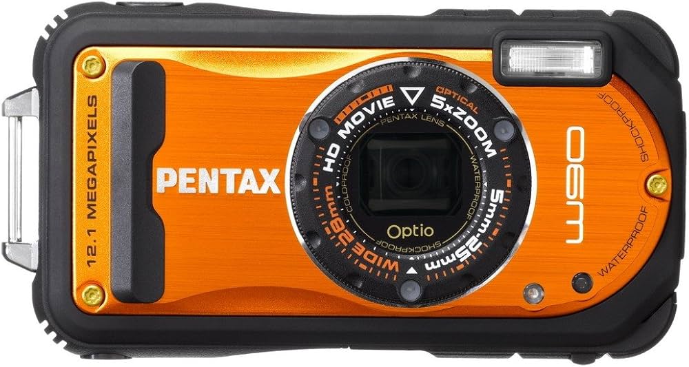 Amazon | PENTAX 防水デジタルカメラ Optio W90 シャイニーオレンジ