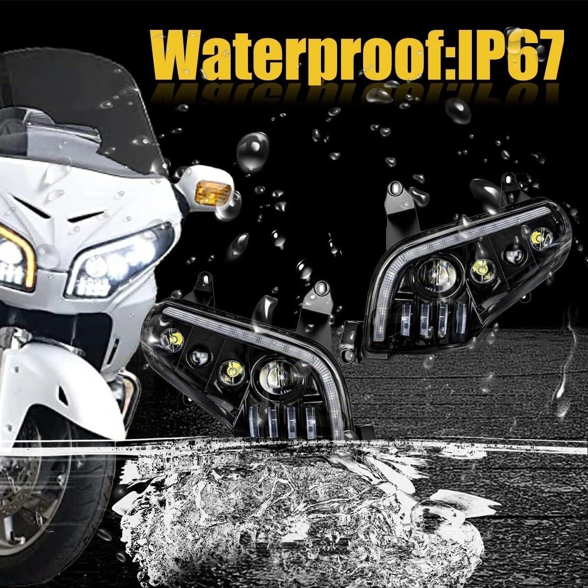 オートバイヘッドライト GL1800 ゴールドウィング 2001 2002 2003 2004