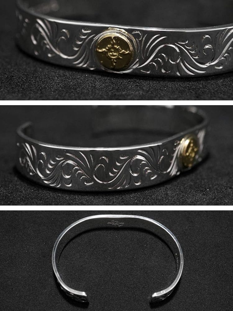 Amazon | [ファーストアローズ] K18付き アラベスク唐草彫り バングル