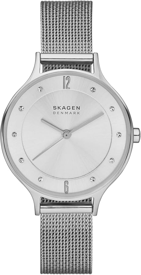 Amazon.com: Skagen Women's Anita Lille Three-Hand Silver Stainless