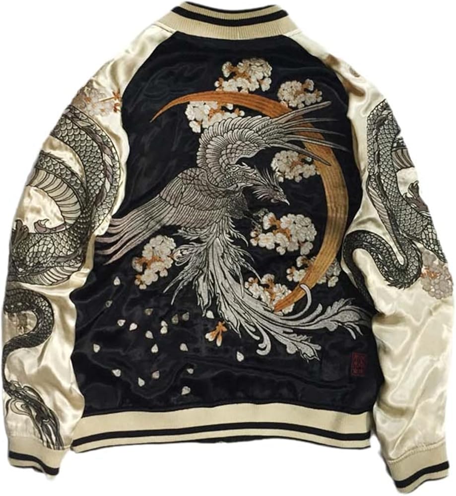 Amazon.com: MQMYJSP Phoenix Dragon Reversible Jacket Classic