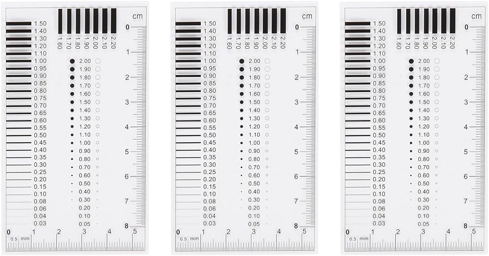 Amazon.co.jp: uxcell 3個 高精度SECサイズ推定チャート98x55mm 0.12mm