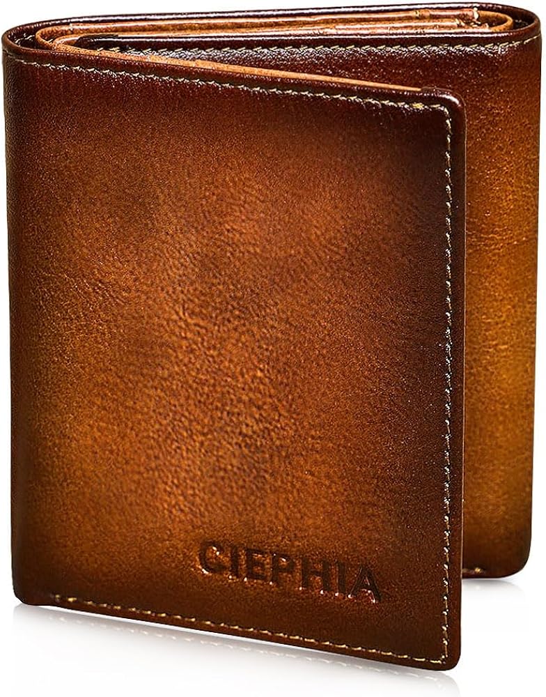 Ciephia RFID Blocking Bifold Genuine Leather Wallets for Men with