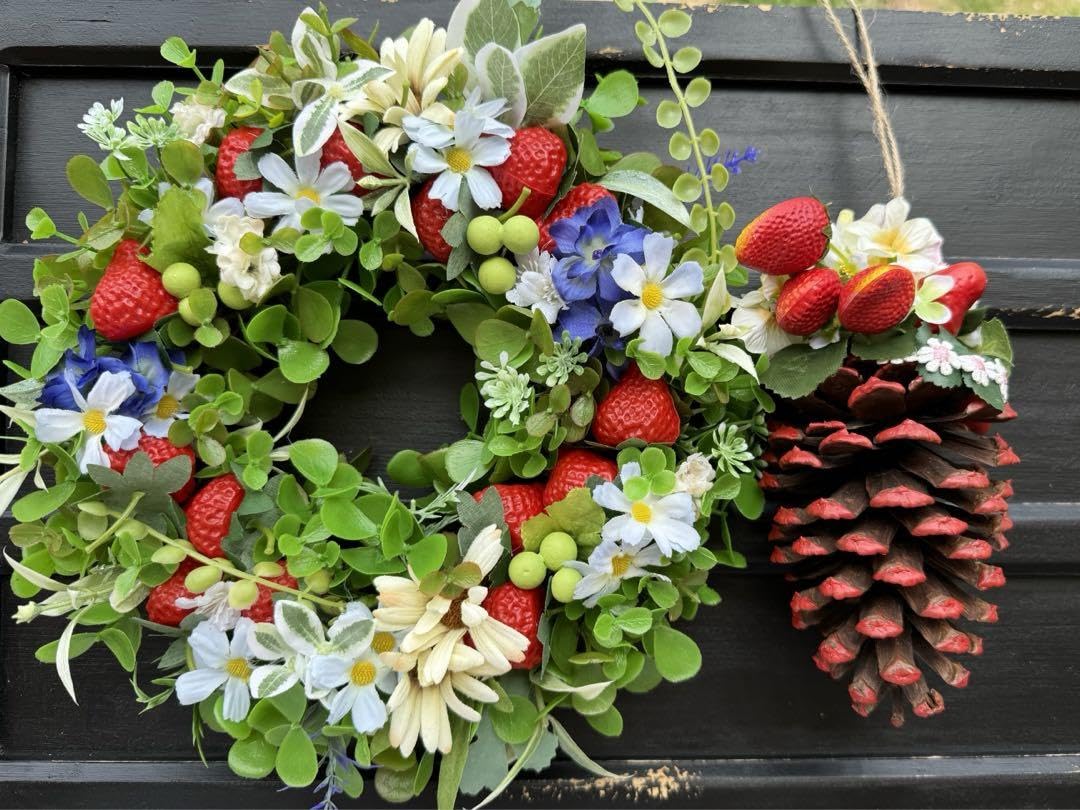 Amazon｜フラワーリース アーティフィシャルフラワー いちご