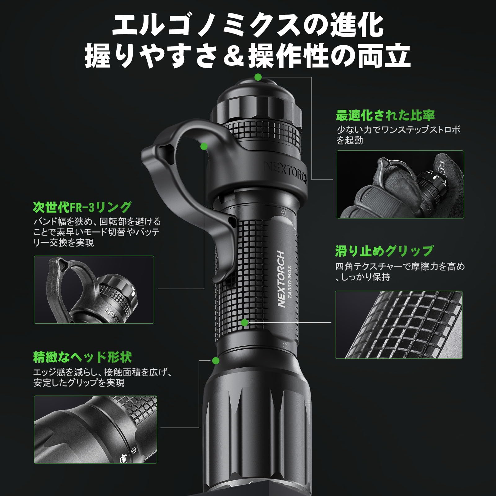 Amazon.co.jp: NEXTORCH ta30d max LED 懐中電灯 高輝度 4000ルーメン