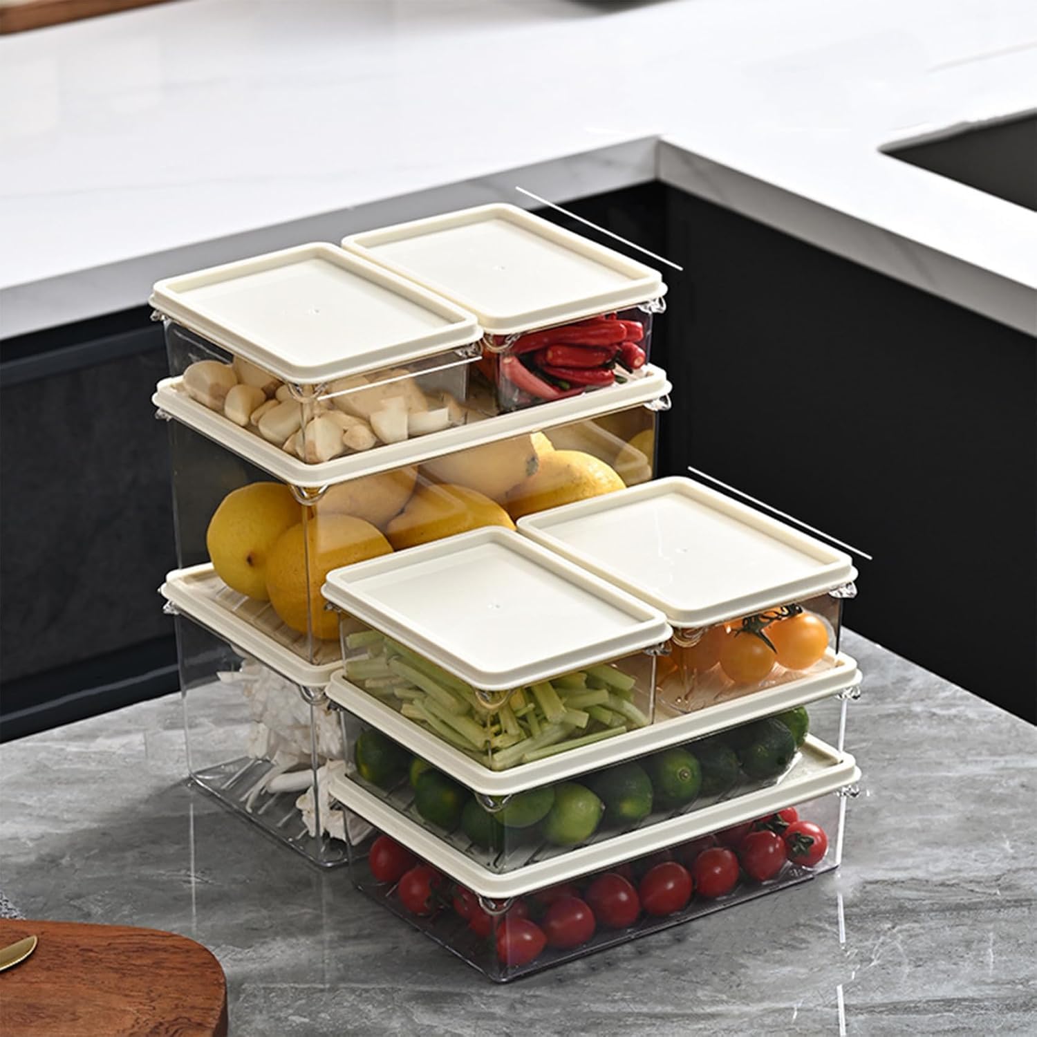 タッパーウェア 収納 スーパーケース 5個セット(深型2個+薄型3個