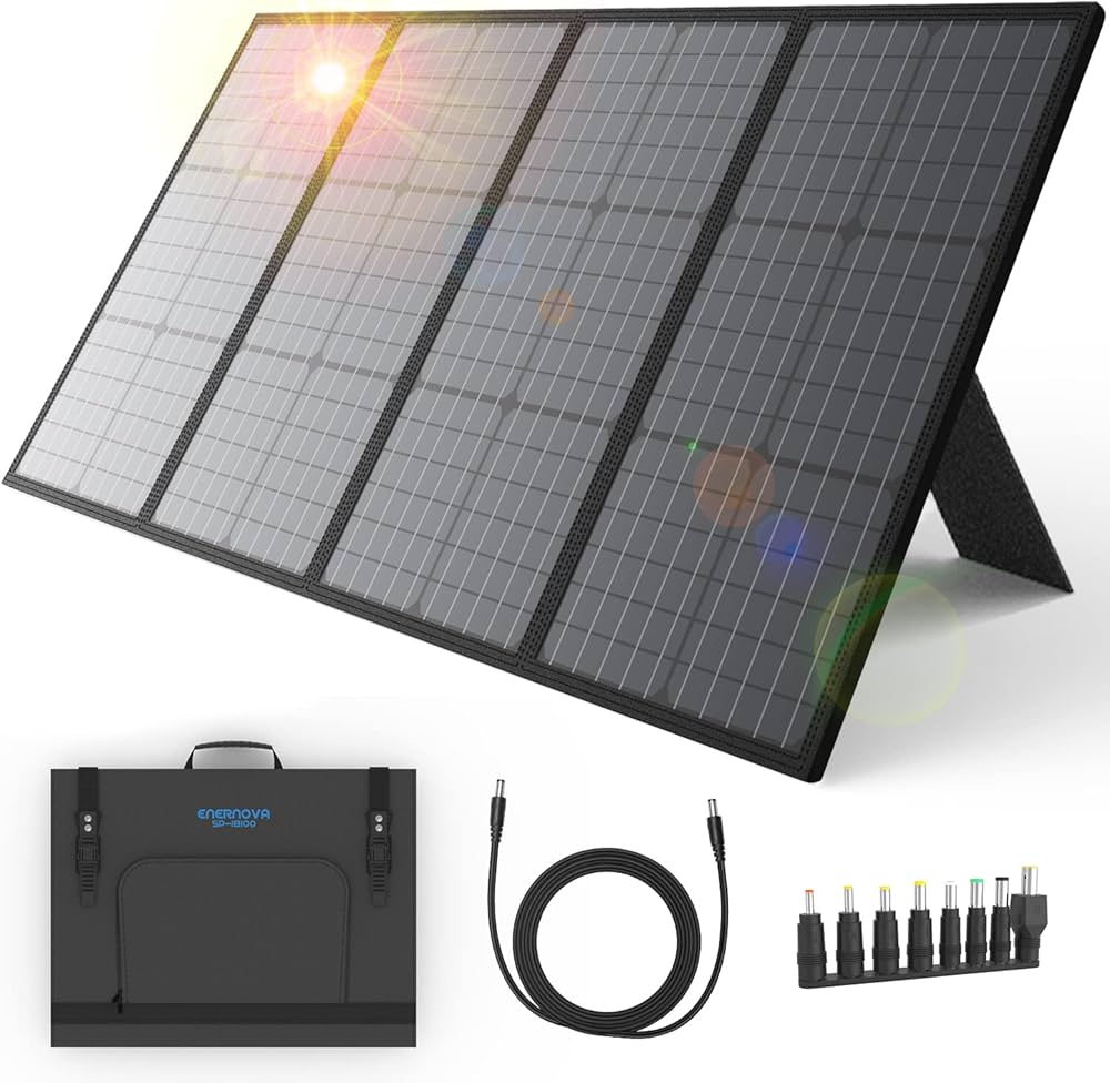 Amazon.co.jp: Enernovaソーラーパネル 100W 折りたたみ ソーラー