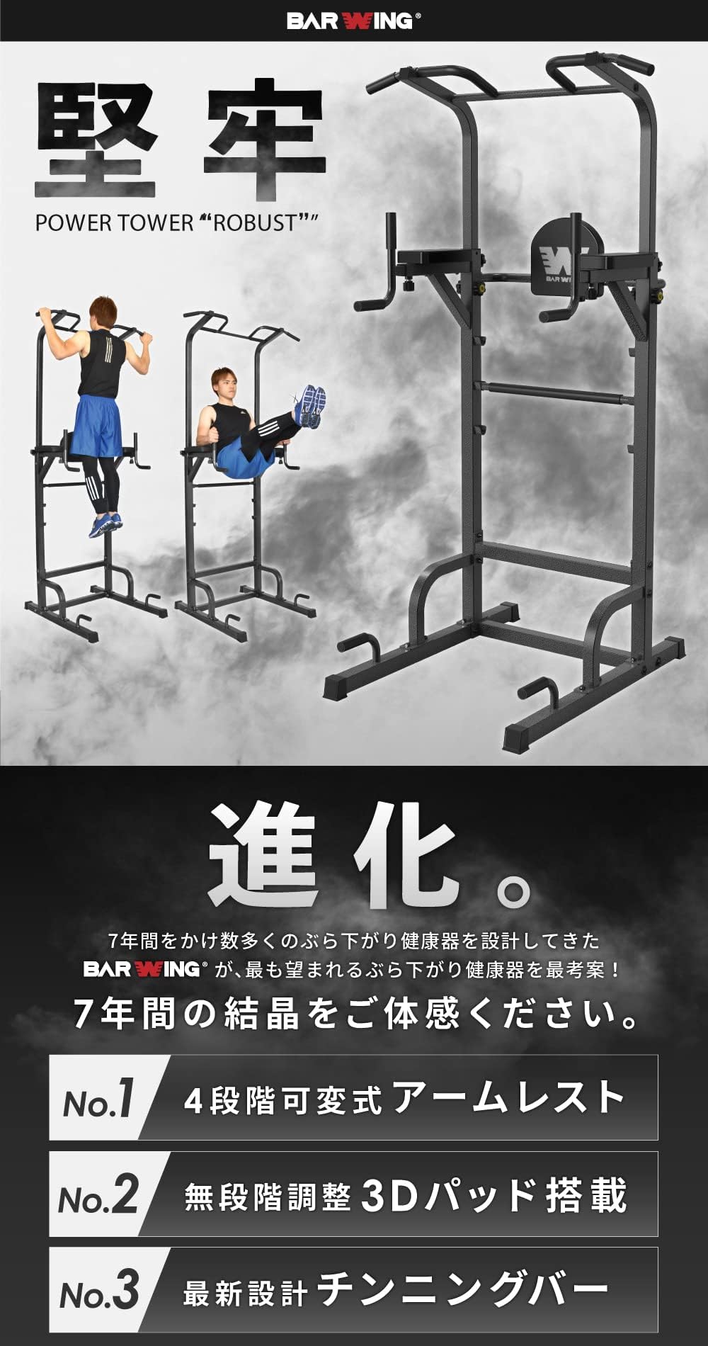 Amazon | BARWING(バーウィング) ぶら下がり健康器 高さ調整 4WAY 懸垂