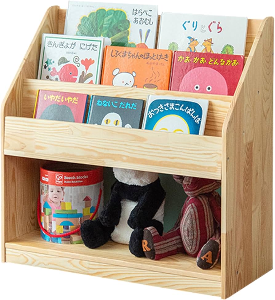 ムイ様 絵本棚、おもちゃ棚セット 幅73］アレンジ自在 絵本ラック 3段