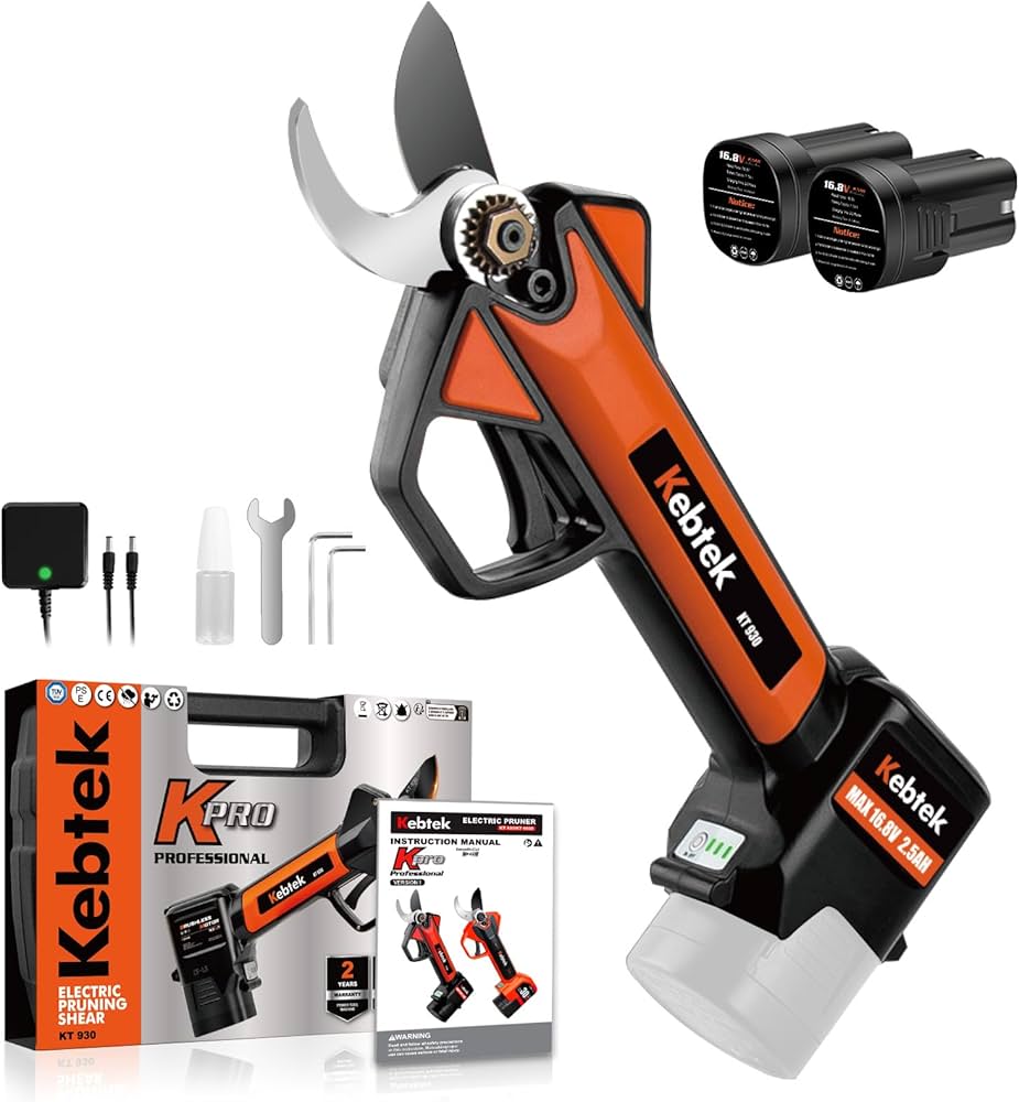 Amazon | 【軽量880g・日本製フッ素刃】Kebtek 電動剪定バサミ 16.8V