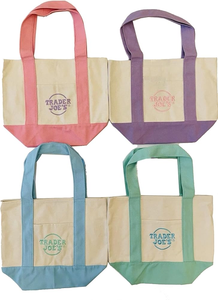 Amazon.com: Set of 4 Trader Joe's Mini Tote Bag Pastel 2025
