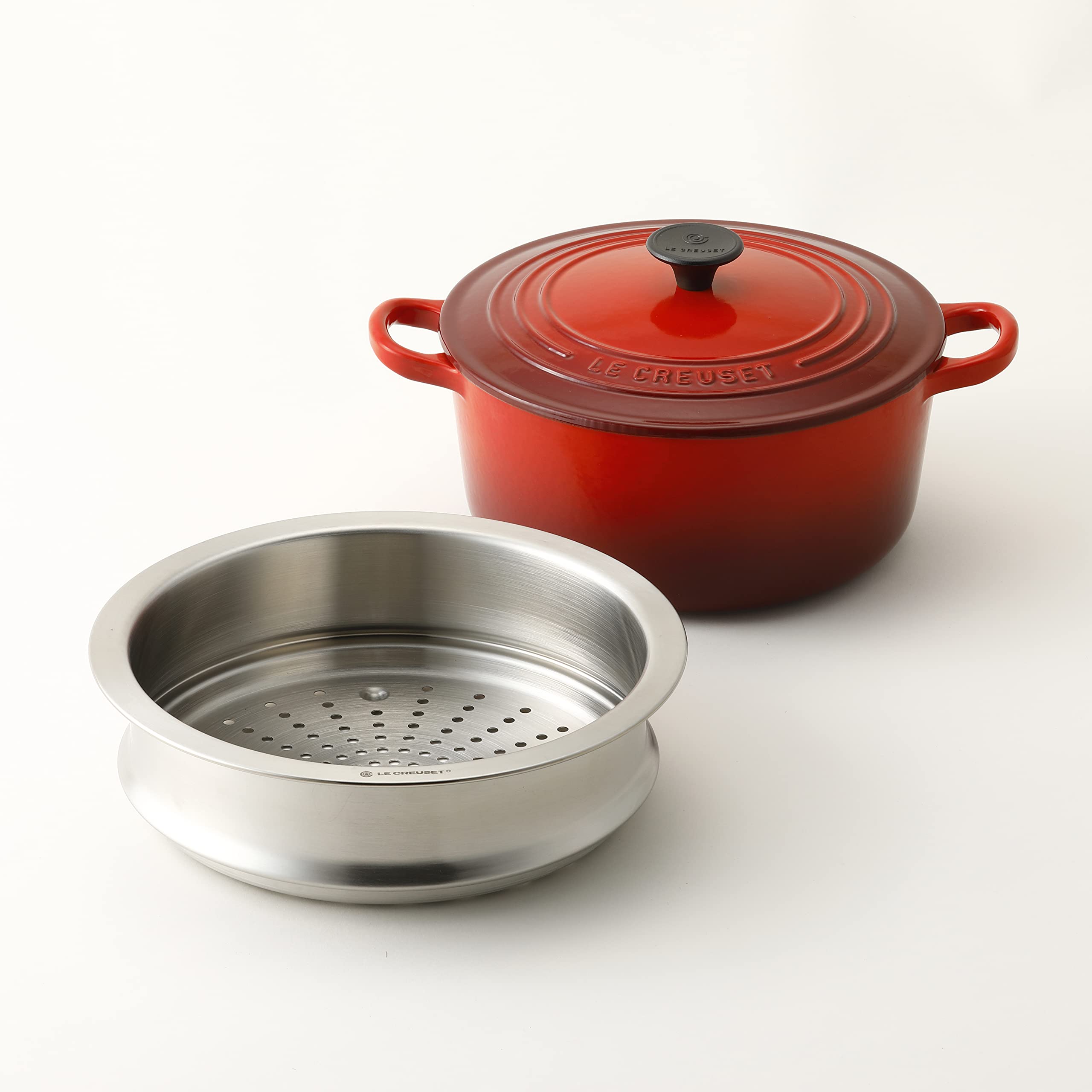 美品 LE CREUSET マルミット 22cm チェリーレッド 両手鍋 Amazon
