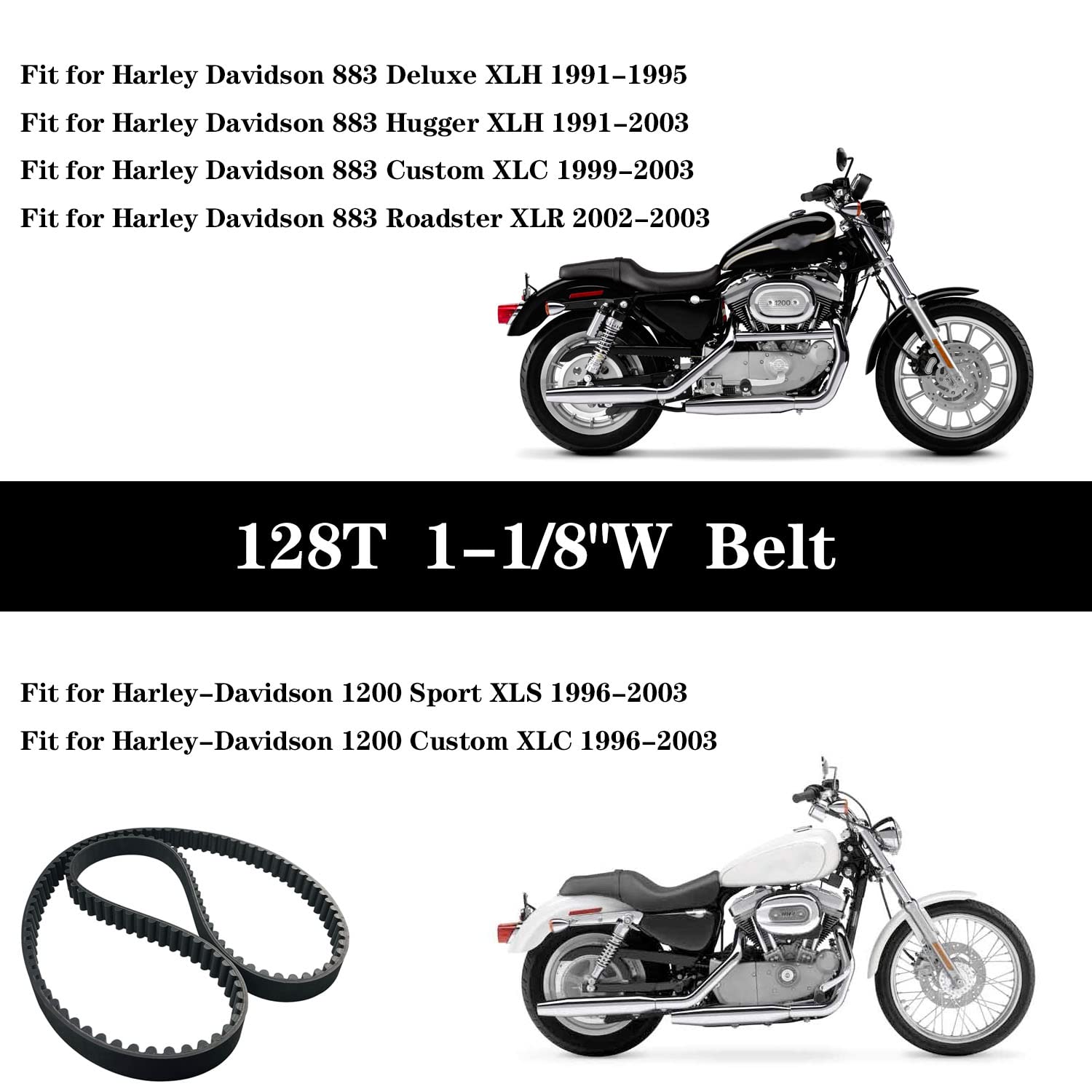 Amazon.co.jp: GYUPTRK リアドライブベルト 128T 1-1/8インチ Harley