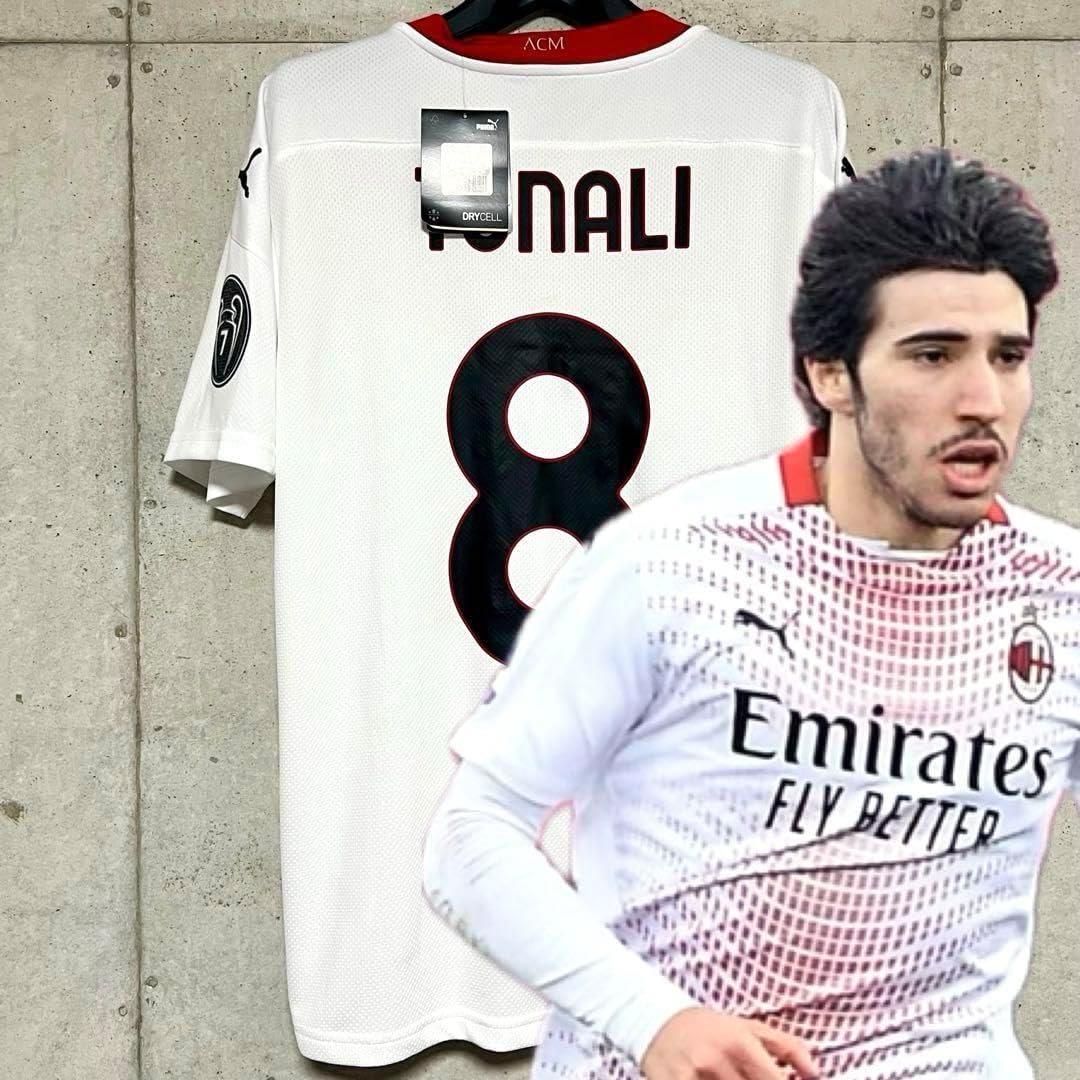タグ付き 20/21 ACミラン 8 トナーリ【Lサイズ相当】 🏂 アウェイ