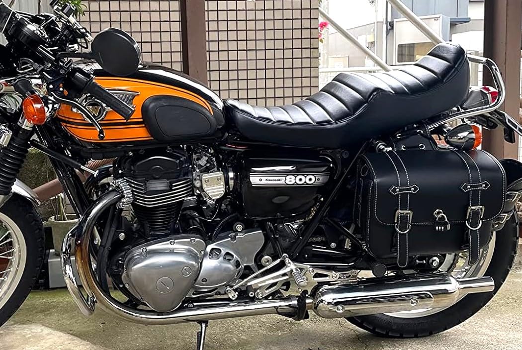 Amazon | W650 W400 黒 皮 タックロール シート/ブラック