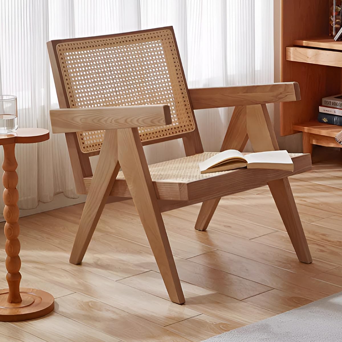 ビンテージ ラタンのアームチェア A イージチェア 籐 レトロ ZR24200