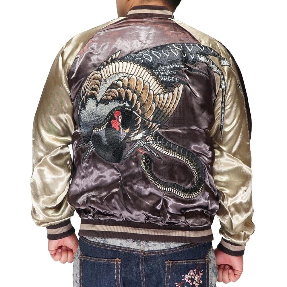 イオラニ 金魚 スカジャン スーベニアジャケット 和柄 グリーン 緑