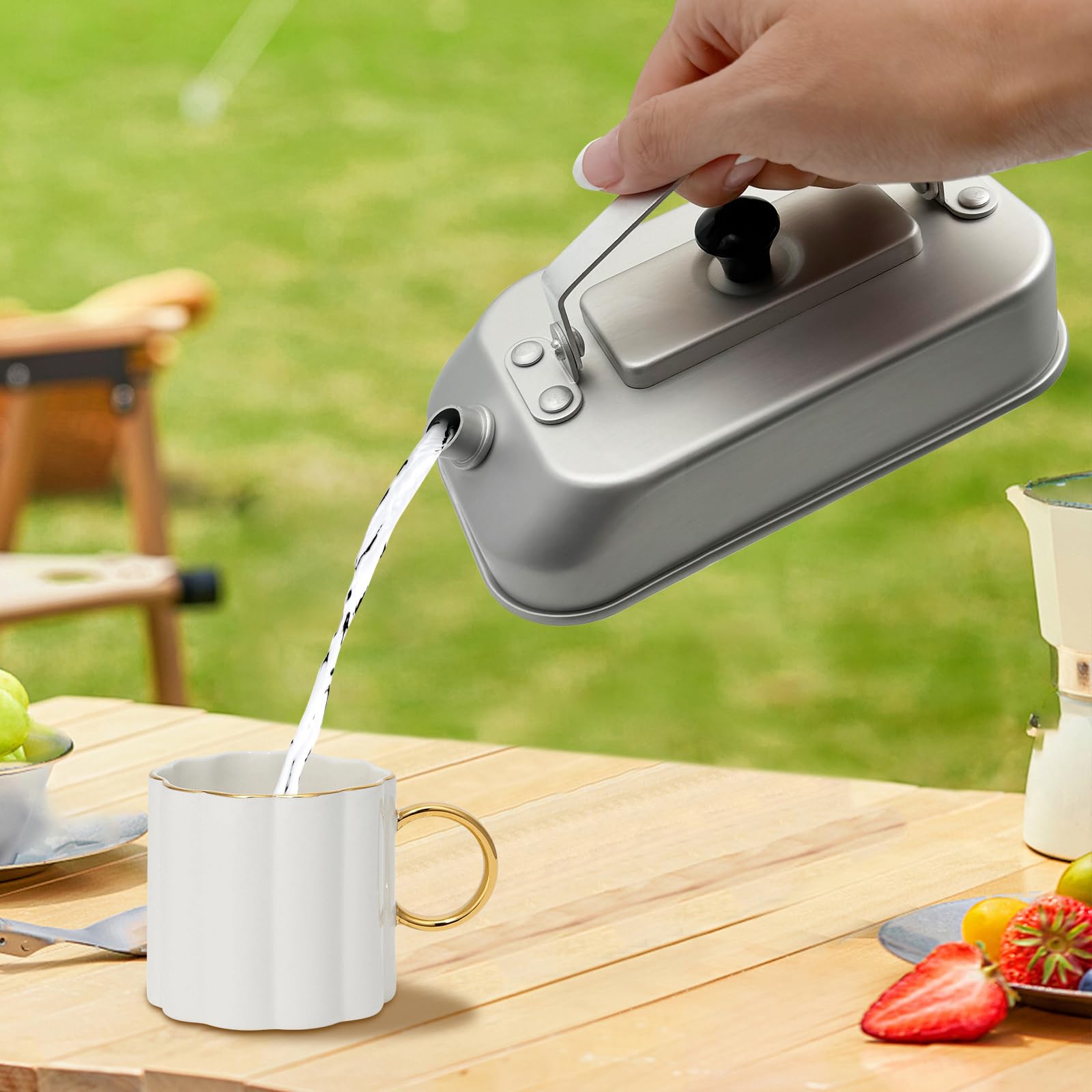 Amazon.com: 0.3L Outdoor Camp Kettle, Portable Camping Kettles for