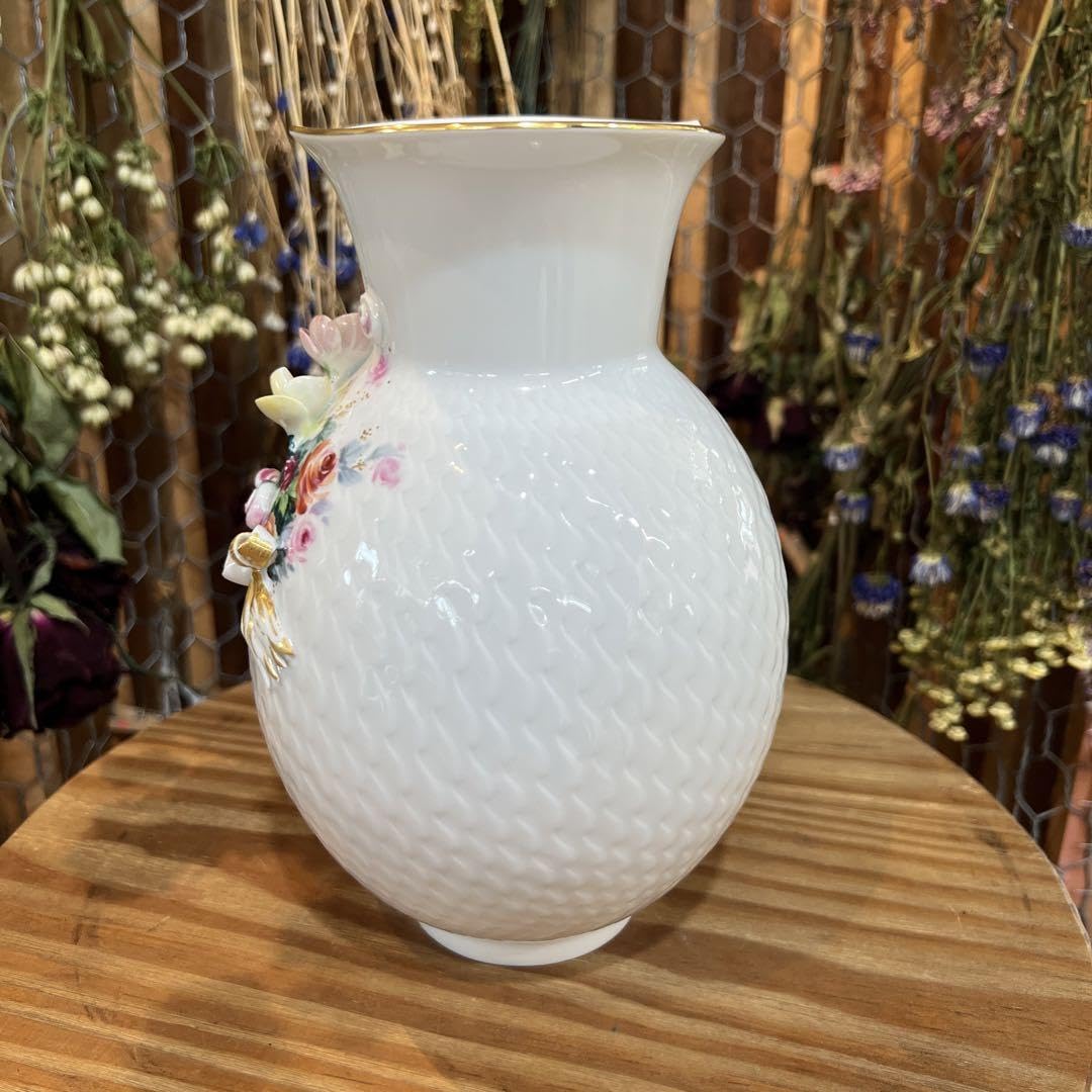 Amazon.co.jp: マイセンアップリケベース花瓶21㎝BOX付き : ホーム