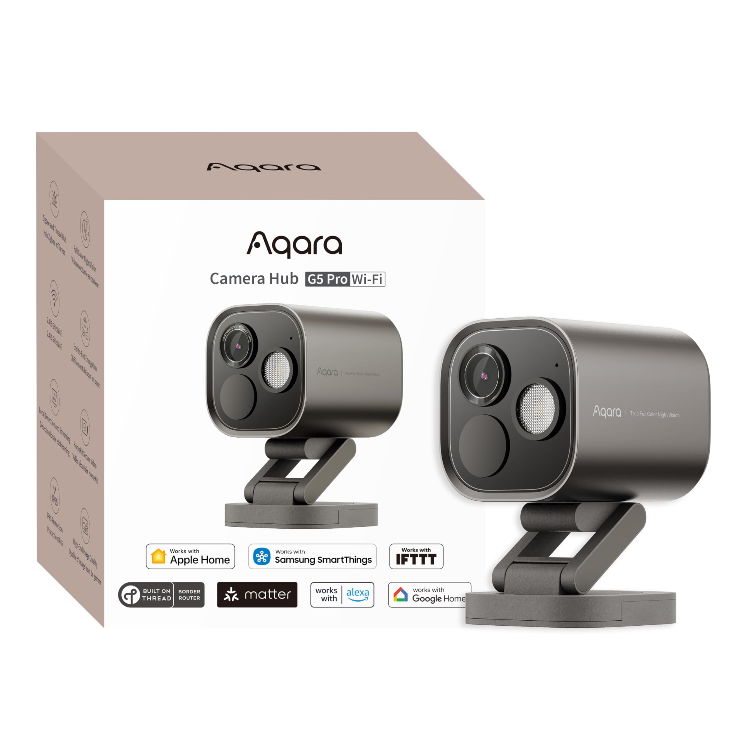Aqara 4MP Camera Hub G5 Pro WiFi, True Color Night Vision Security