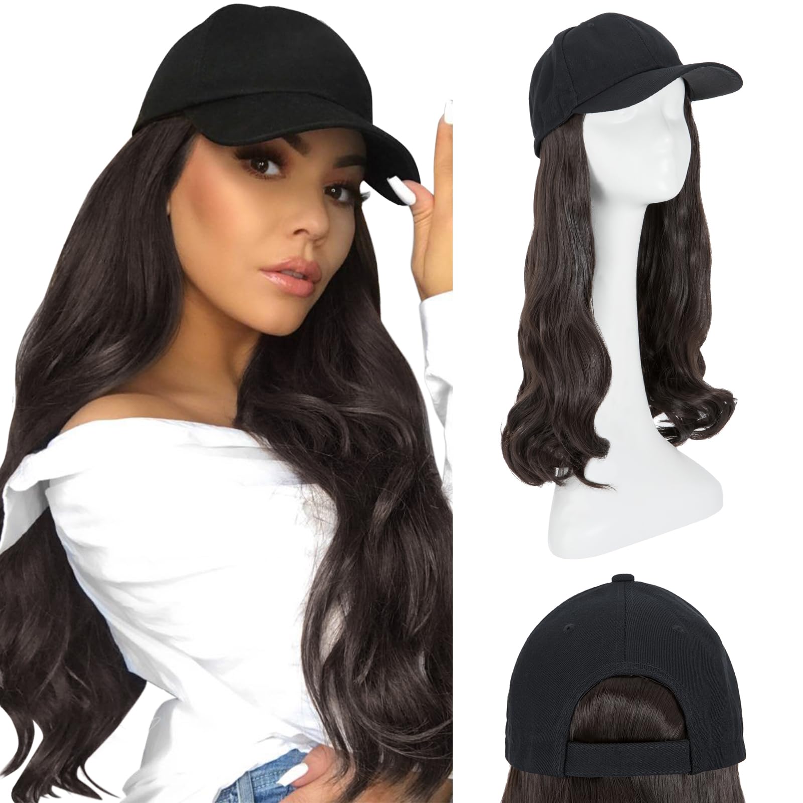 Amazon.com: Hairro Baseball Hat With Hair Attached For Women