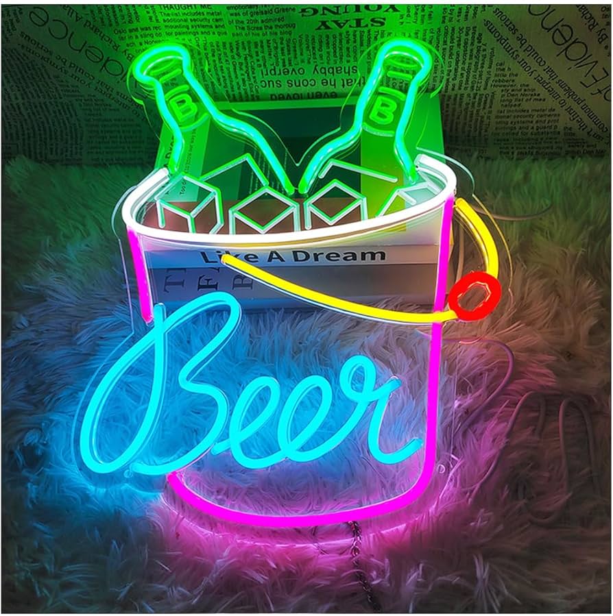 Amazon.com : Stylish Beer Barrel Cocktail Decor Neon Sign|Led Neon