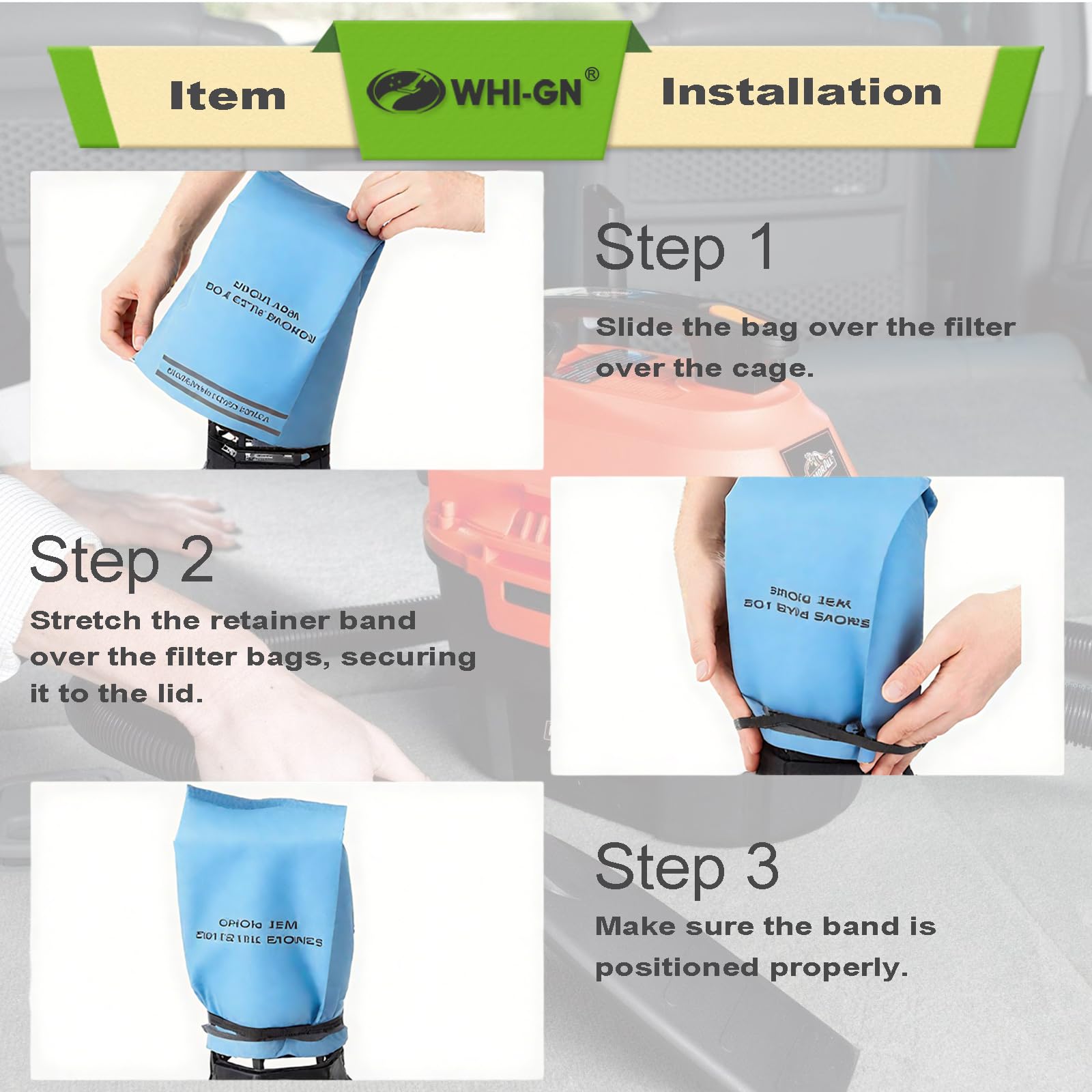 12 Pack Wet Dry Vac Filter Bags Replacement for Stinger MultiFit