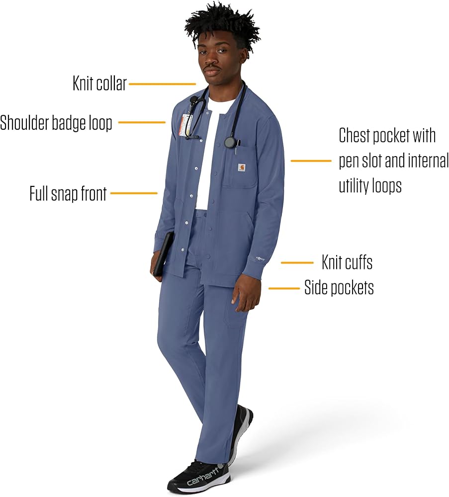 Amazon.com: Carhartt Scrubs C86210 Cross-Flex Modern Fit Shirt