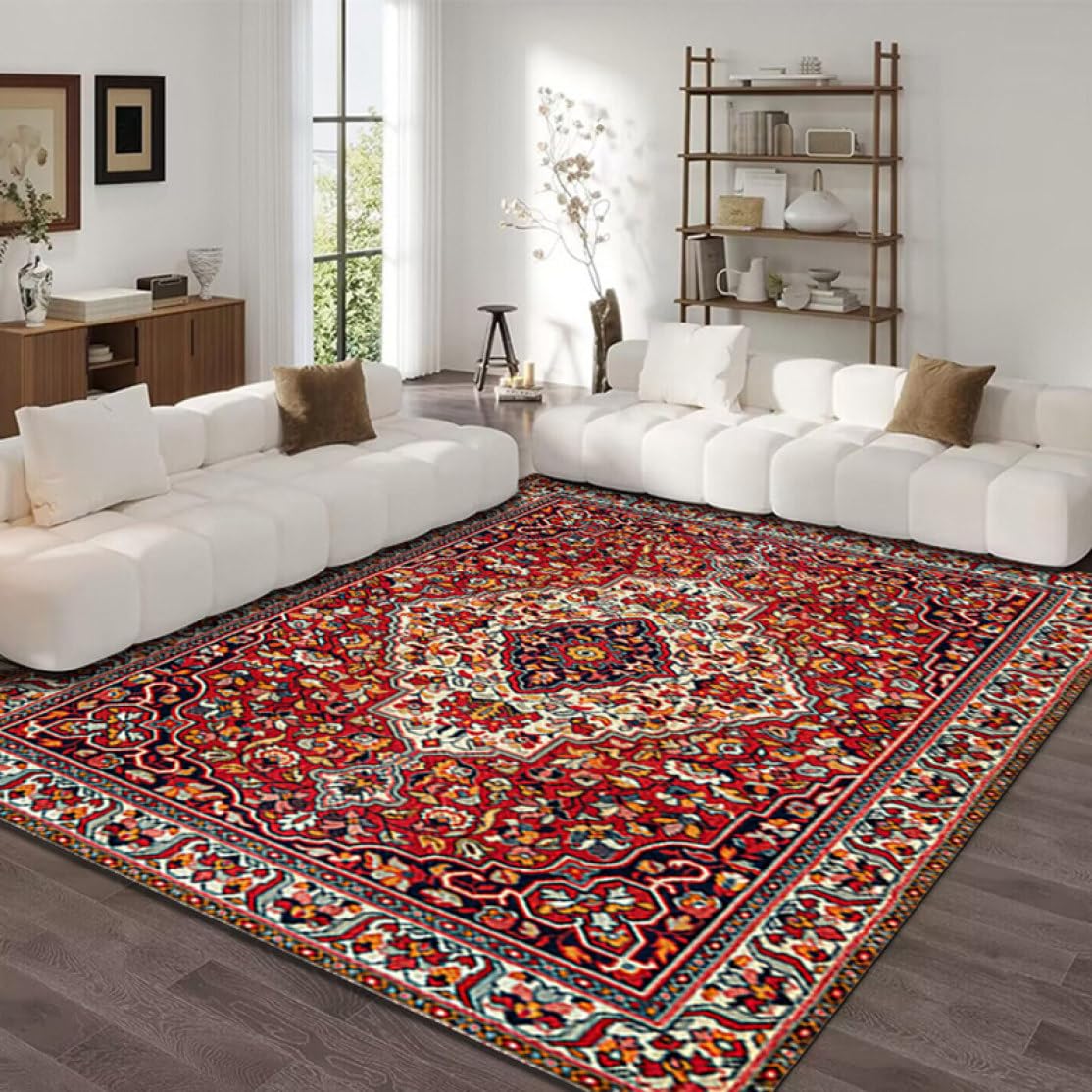 Amazon｜ラグ 夏用 カーペット 約1畳 花柄7 ペルシャ絨毯風 洗える