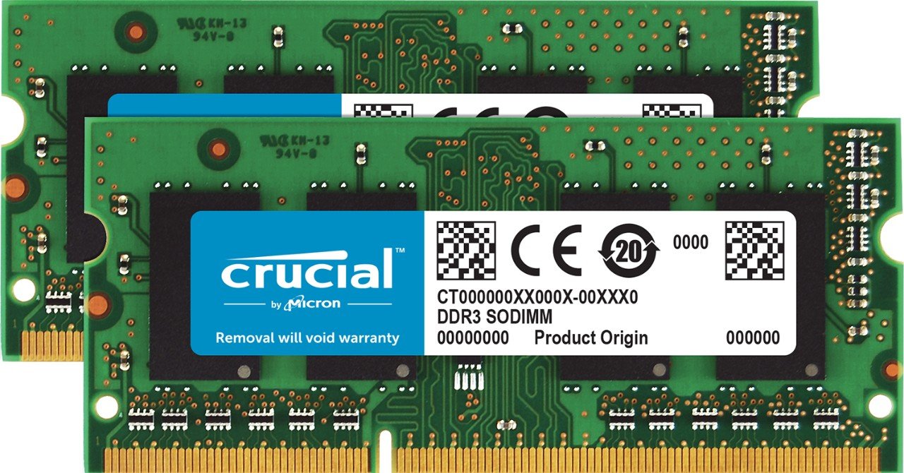 Crucial 16GB Kit (8GBx2) DDR3 1866 MT/s (PC3-14900) SODIMM 204-Pin